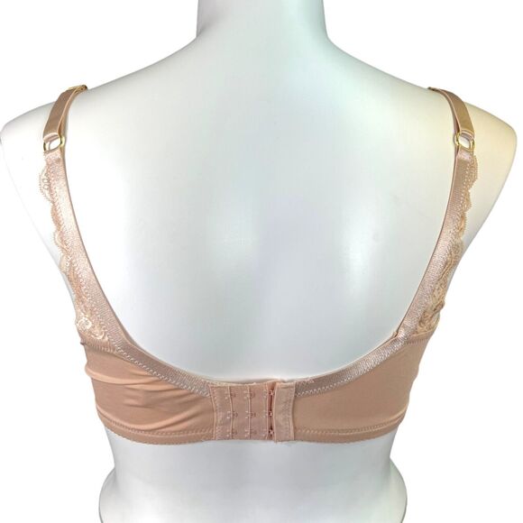 Delta Burke Womens Bra Lace Underwire Lightly Lined Full Coverage Beige 42D - Picture 5 of 9